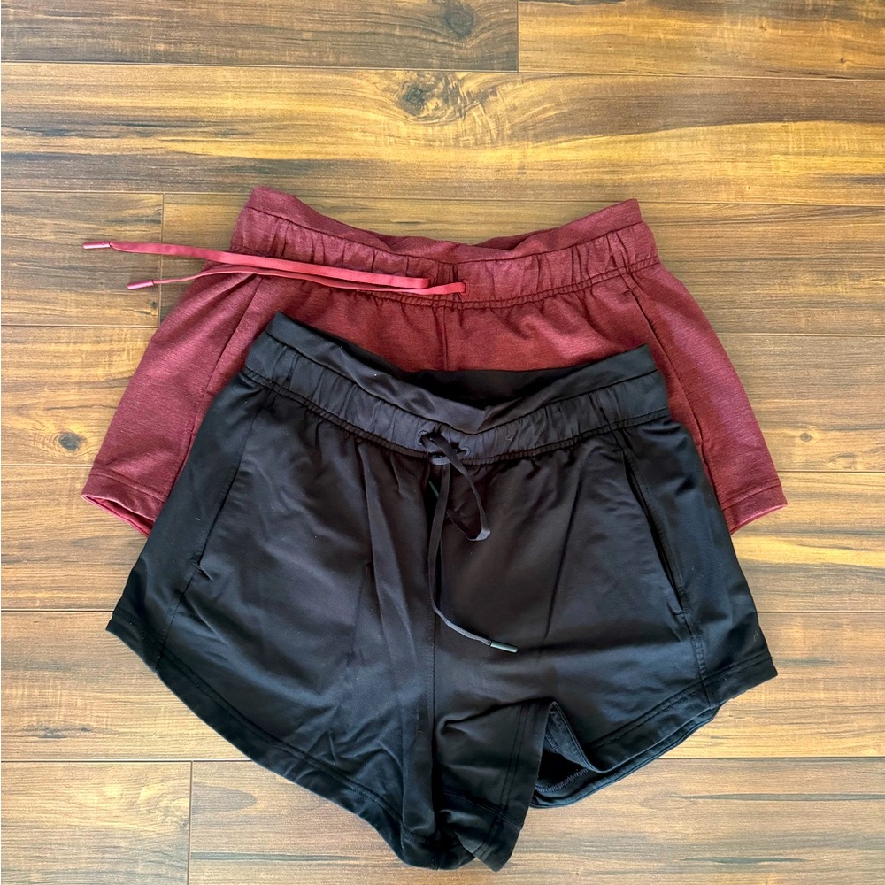 2 pairs Lululemon drawstring cotton shorts